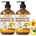 2 Pack Ginger Oil for Massage Therapy - Lymphatic Drainage & Sore Muscle Relief