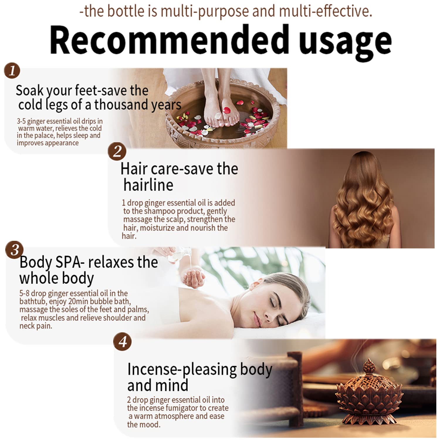 2PC (60ml) Belly Drainage Ginger Oil – Ginger Oil for Massage, Lymphatic Drainage & Skin Care