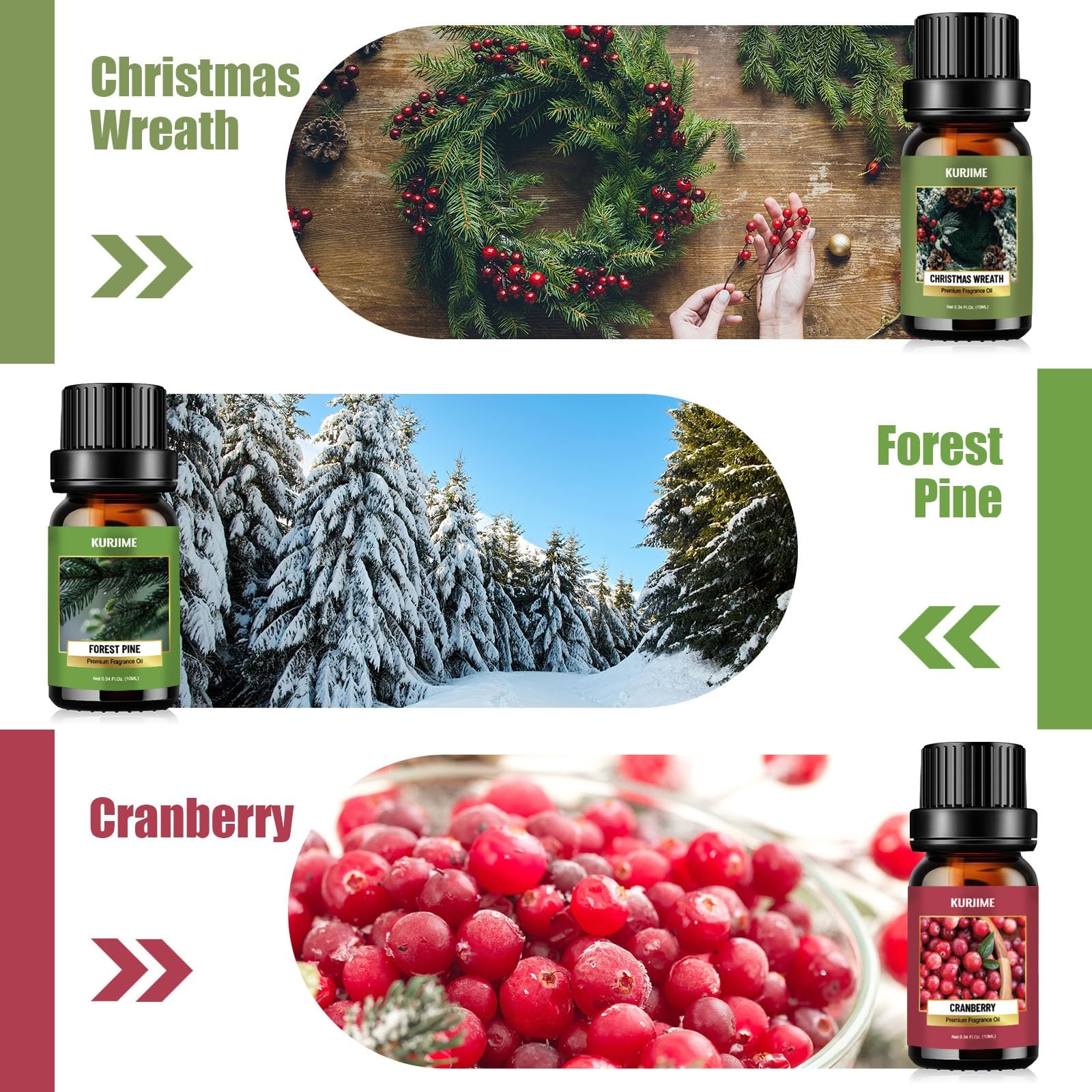Winter Essential Oils Set – 6x10ml Fragrance Oils for Diffusers
