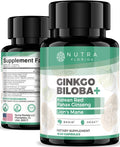 Ginkgo Biloba 120mg, Korean Red Ginseng 300mg & Lion's Mane 1000mg – Vegetarian Brain Supplement