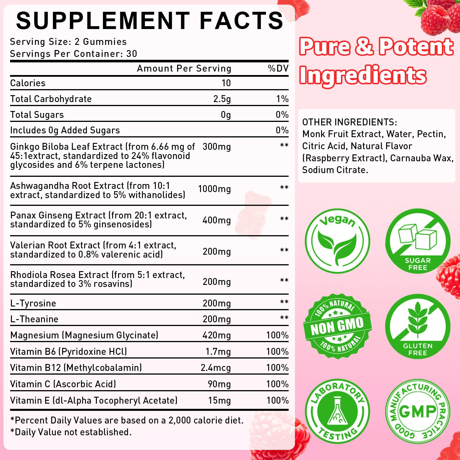 Ginkgo Biloba Gummies 300mg – Focus, Memory & Brain Health | Vegan, Sugar-Free