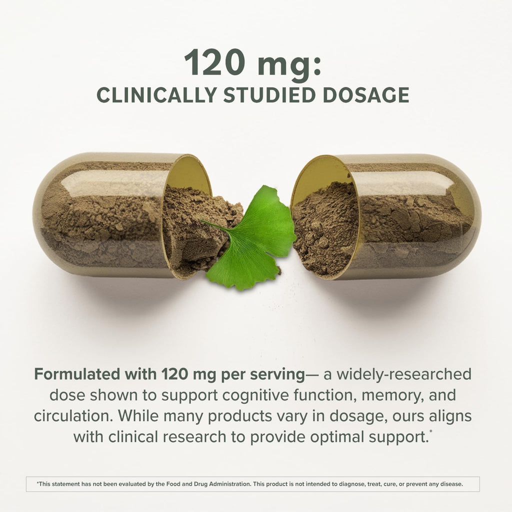 Prominent Ginkgo Biloba 120mg - Memory & Focus Support | Vegan, Non-GMO | 2-Pack