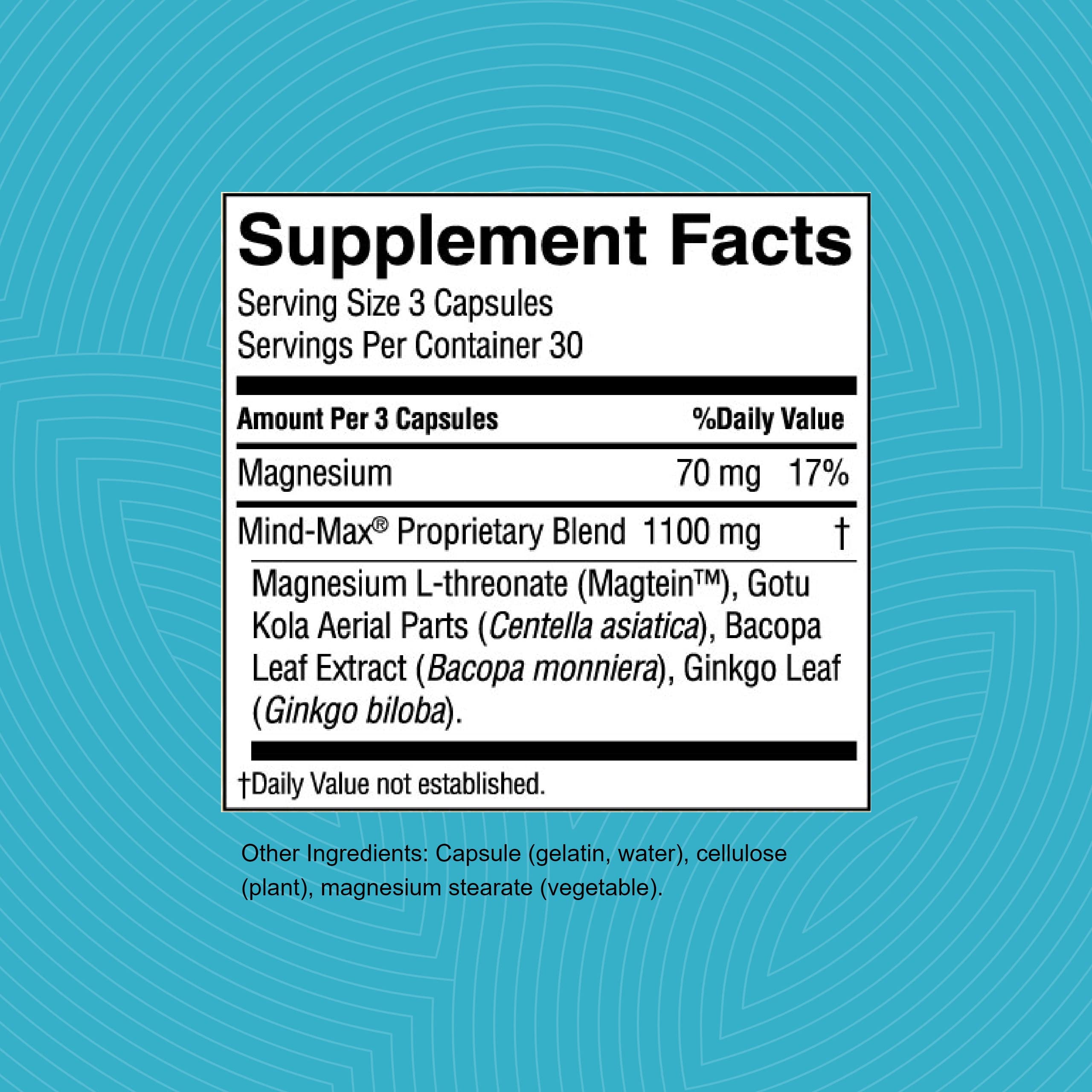 Nature's Sunshine Mind-Max 90 Capsules | Brain Support & Circulation