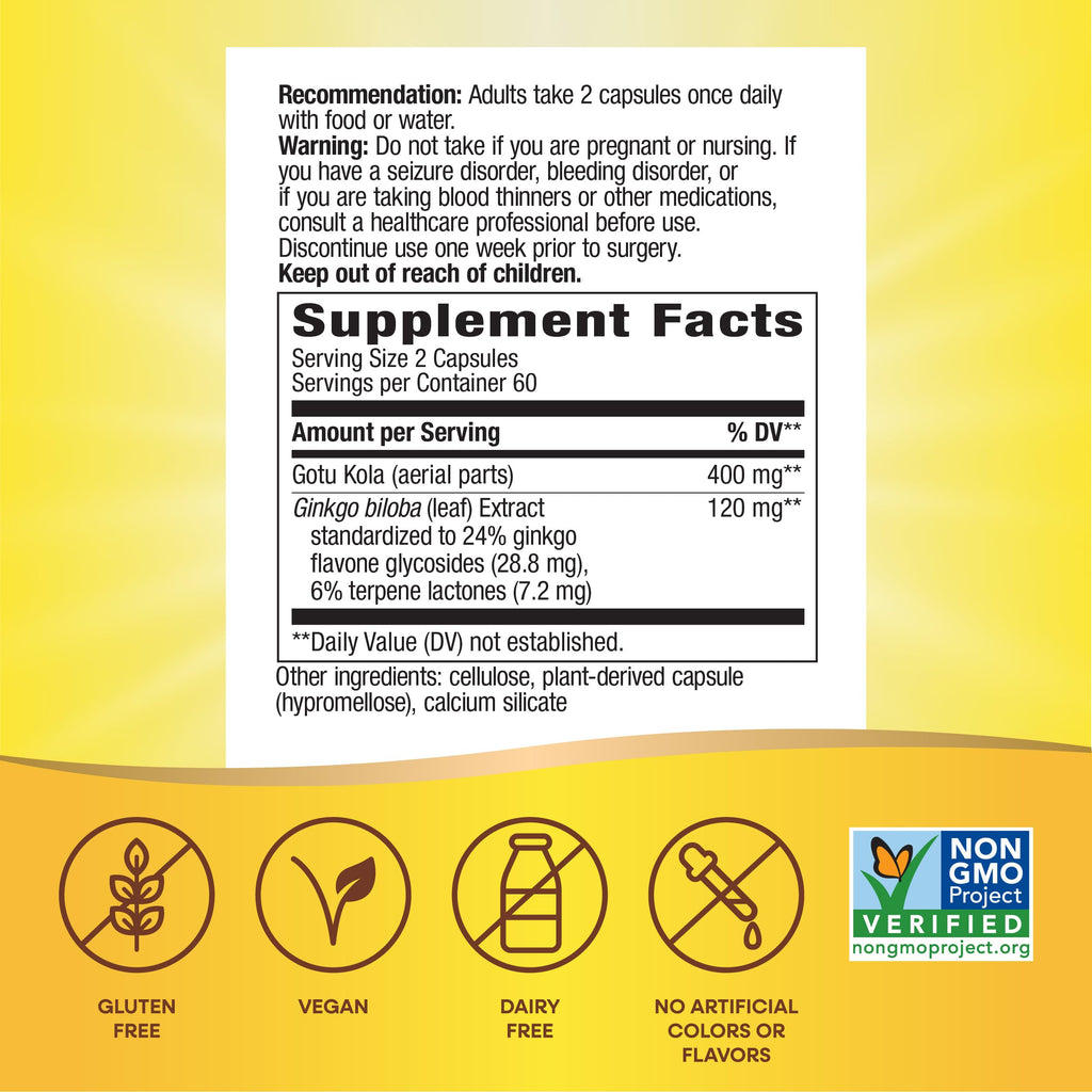 Nature's Way Premium Ginkgo Memory & Concentration – 120 Capsules