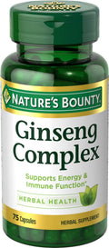 Ginseng Complex Capsules by Nature's Bounty – Vitality & Immune Support, 75 Capsules