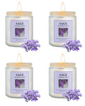 GITRANG 4 Pack Sage Candle Set – 30 oz, 200 Hour Home Aromatherapy Soy Candles