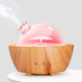Glass Essential Oil Diffuser with Wood Grain Base, 280ml | 7-Color LED, Auto-Off