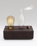 Glass Essential Oil Diffuser with Natural Wood Base | Waterless Aromatherapy Nebulizer