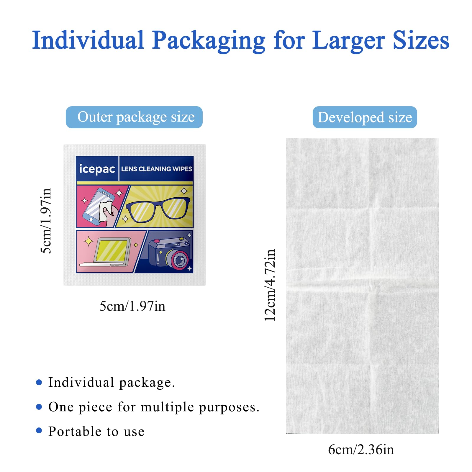 Glasses Cleaner Wipes (300 PCS) – Lens & Screen Wipes for Eyeglasses