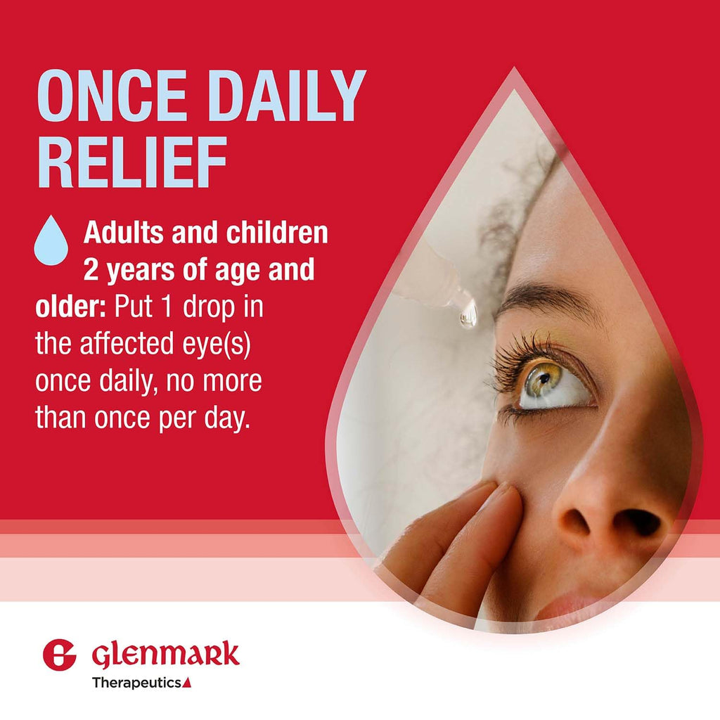Glenmark Therapeutics Once Daily Olopatadine Eye Drops – Allergy Relief, 0.2%, Twin-Pack