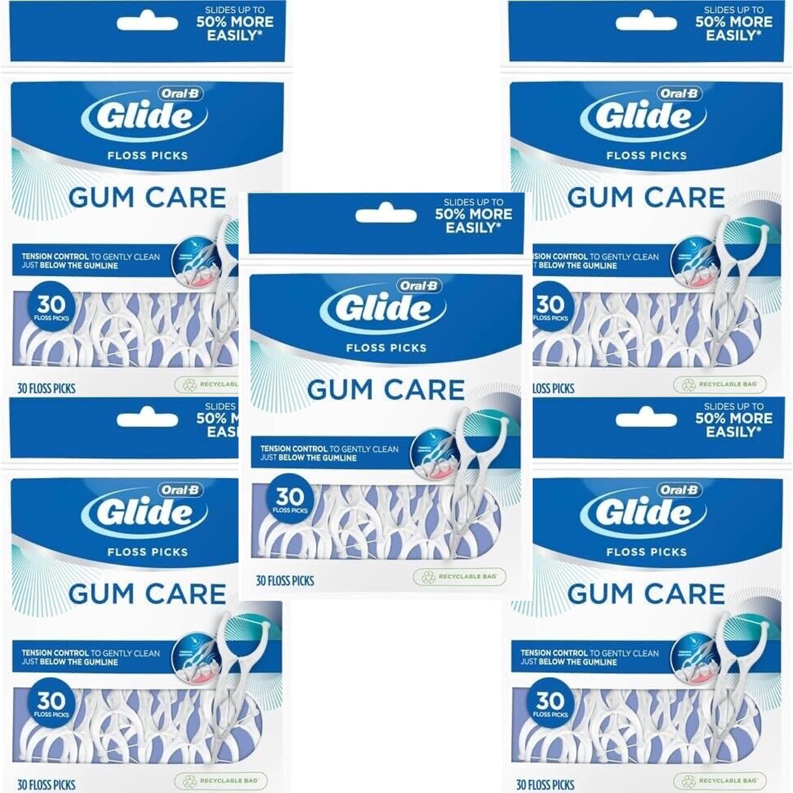 Glide Pro-Health Advanced Floss Picks 30 Ea (Pack of 5)