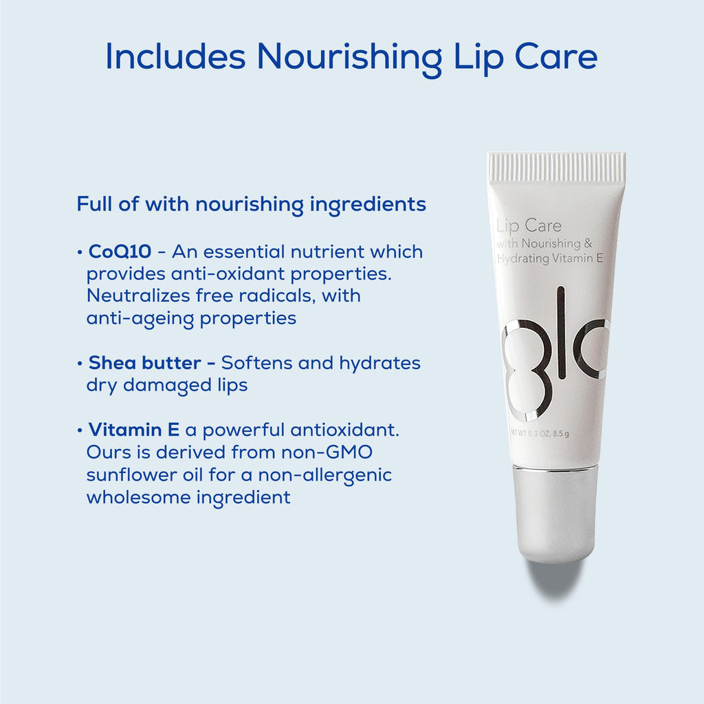 GLO Science Teeth Whitening Gel – 6% Hydrogen Peroxide, 10 Gel Vials + Lip Care