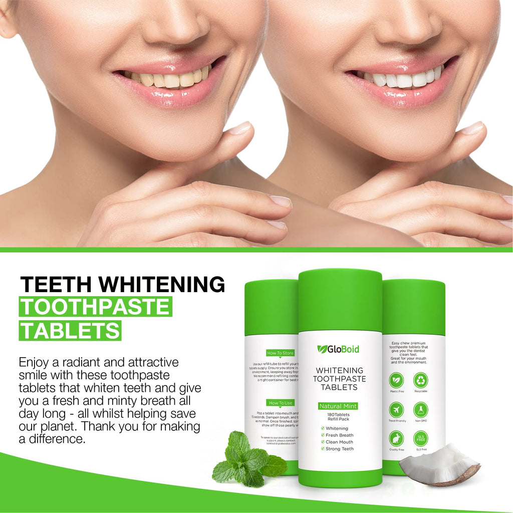 GloBoid Nano Hydroxyapatite Toothpaste Tablets – 3 Month Refill, Zero Waste