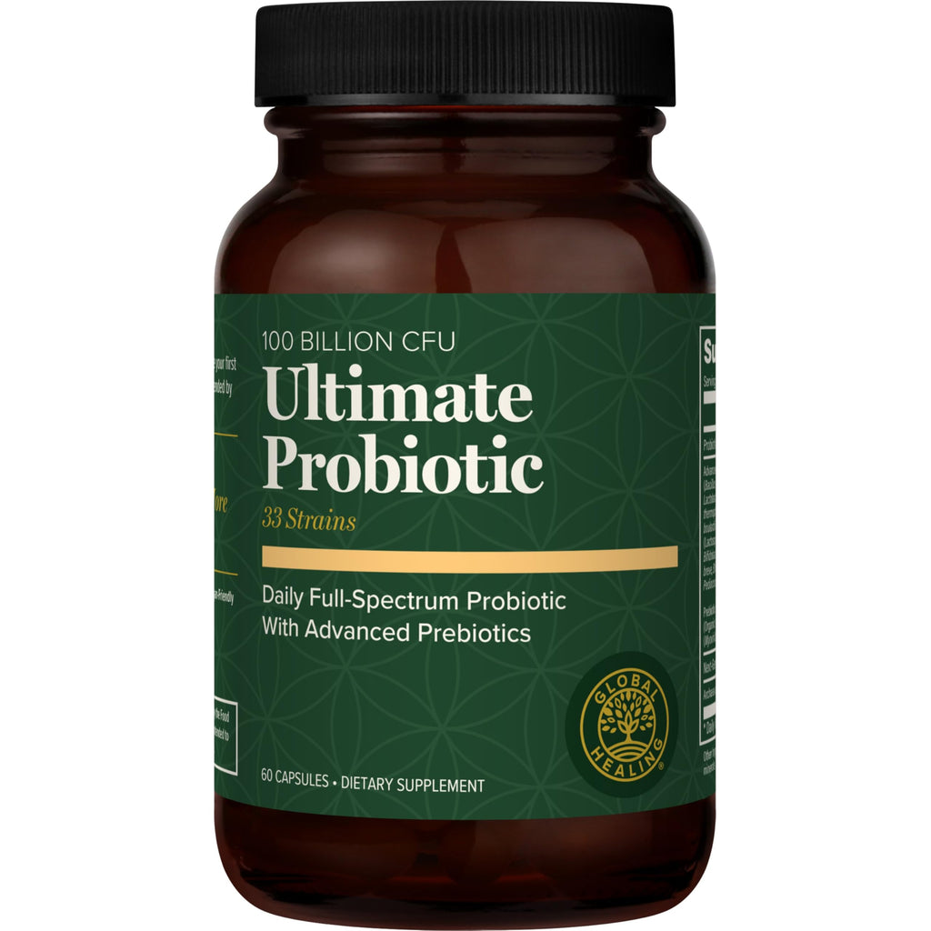 Global Healing Center Ultimate Probiotic Blend with Prebiotics — 100 Billion CFU, 60 Capsules