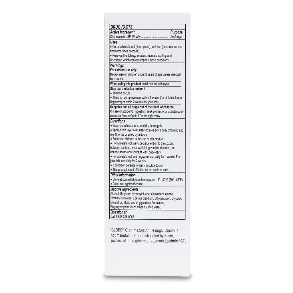 Globe Clotrimazole 1% Cream – 4 oz (2 Pack) Antifungal Relief for Itching, Burning, Ringworm