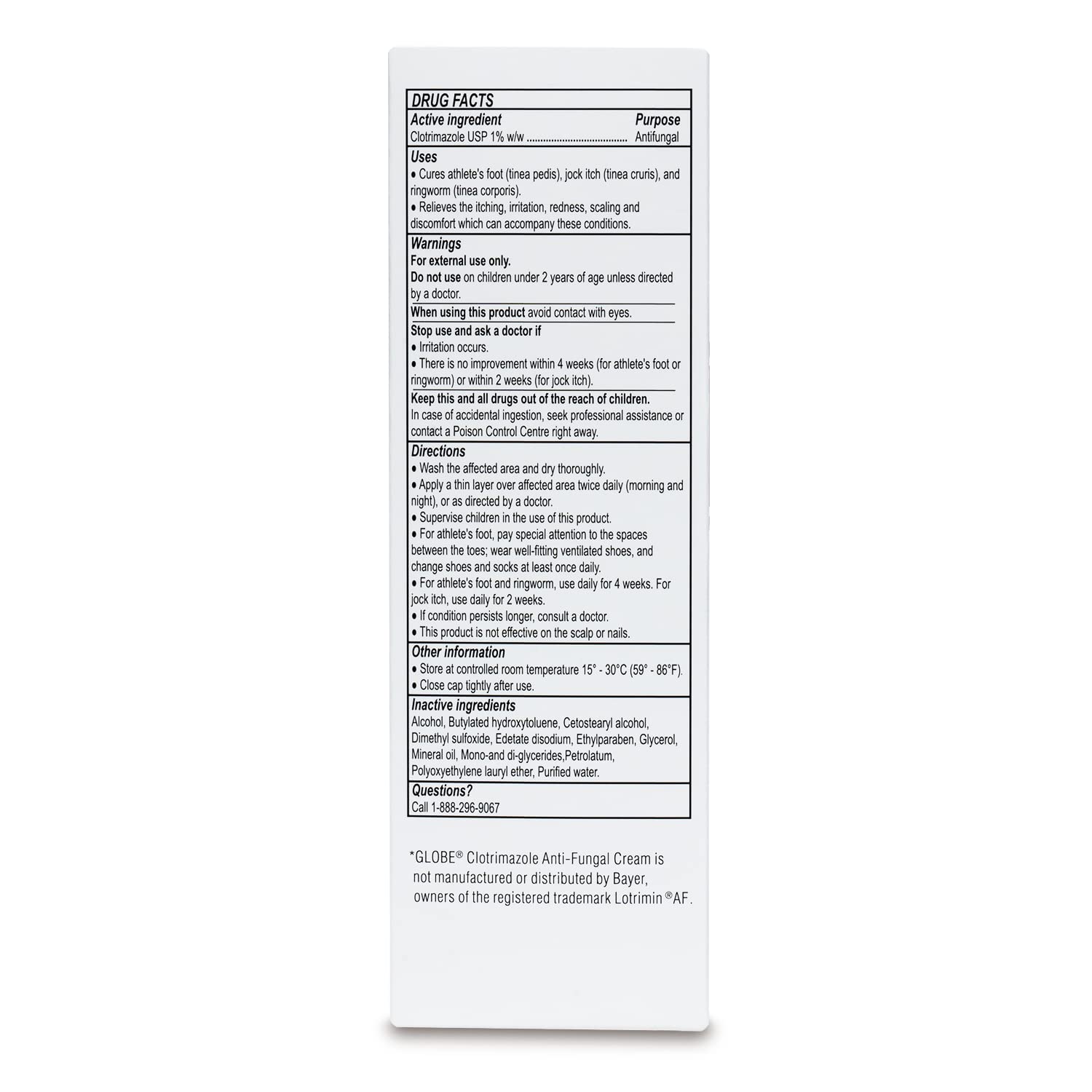 Globe Clotrimazole 1% Cream – 4 oz (2 Pack) Antifungal Relief for Itching, Burning, Ringworm