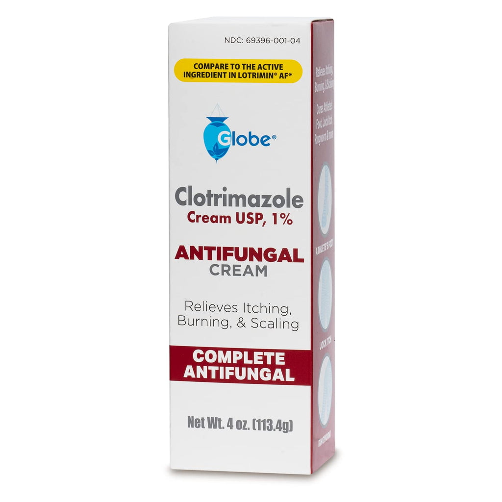 Globe Clotrimazole 1% Cream – 4 oz (2 Pack) Antifungal Relief for Itching, Burning, Ringworm