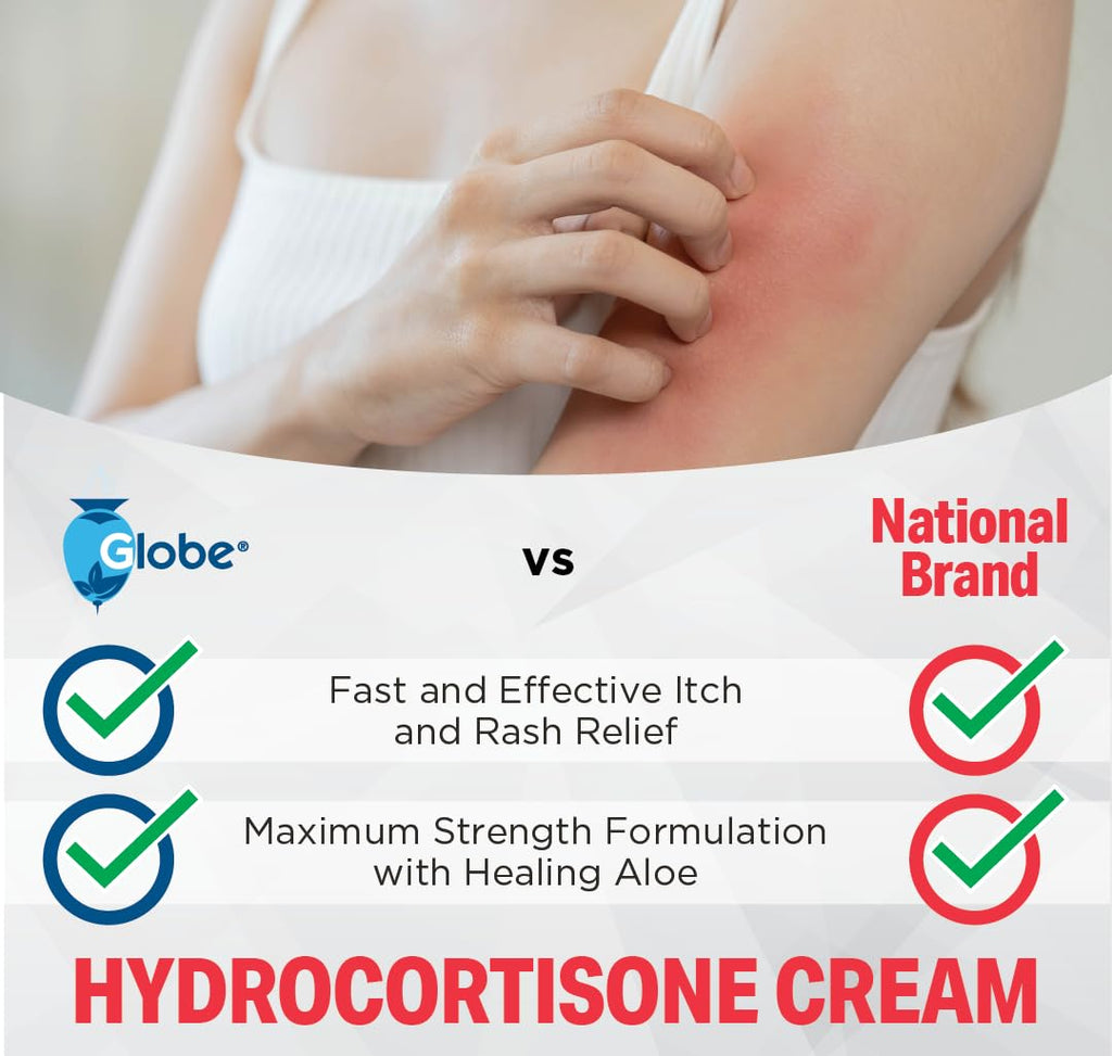 Globe Hydrocortisone 1% Cream – 25 Packets | Anti-Itch Relief