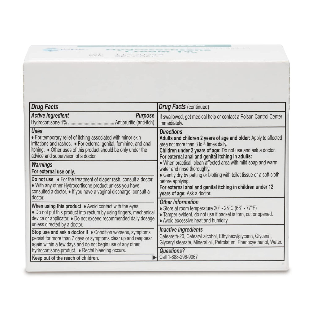 Globe Hydrocortisone 1% Max Strength Cream – 0.9g Unit Packets, Pack of 2