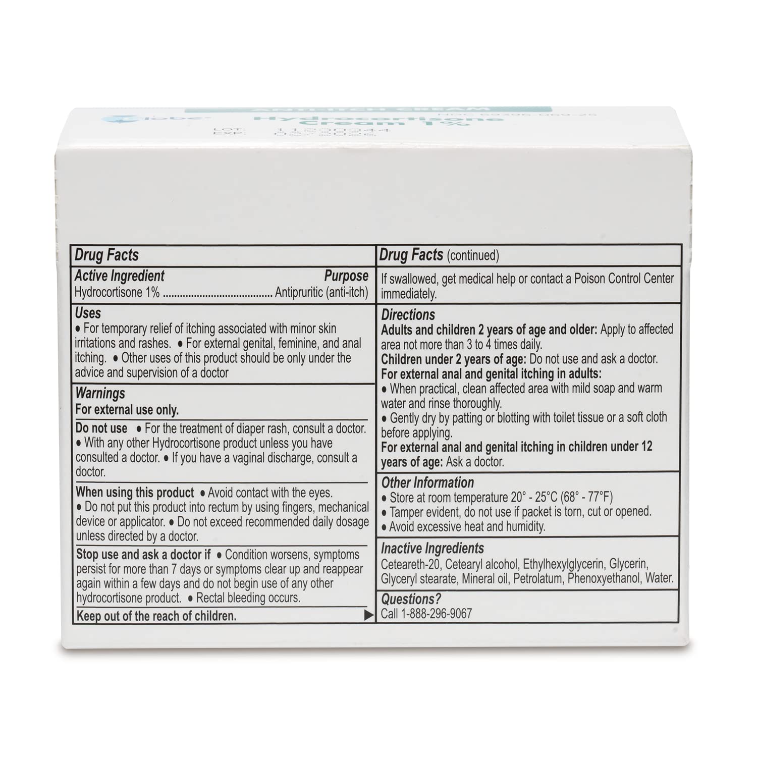 Globe Hydrocortisone 1% Max Strength Cream – 0.9g Unit Packets, Pack of 2