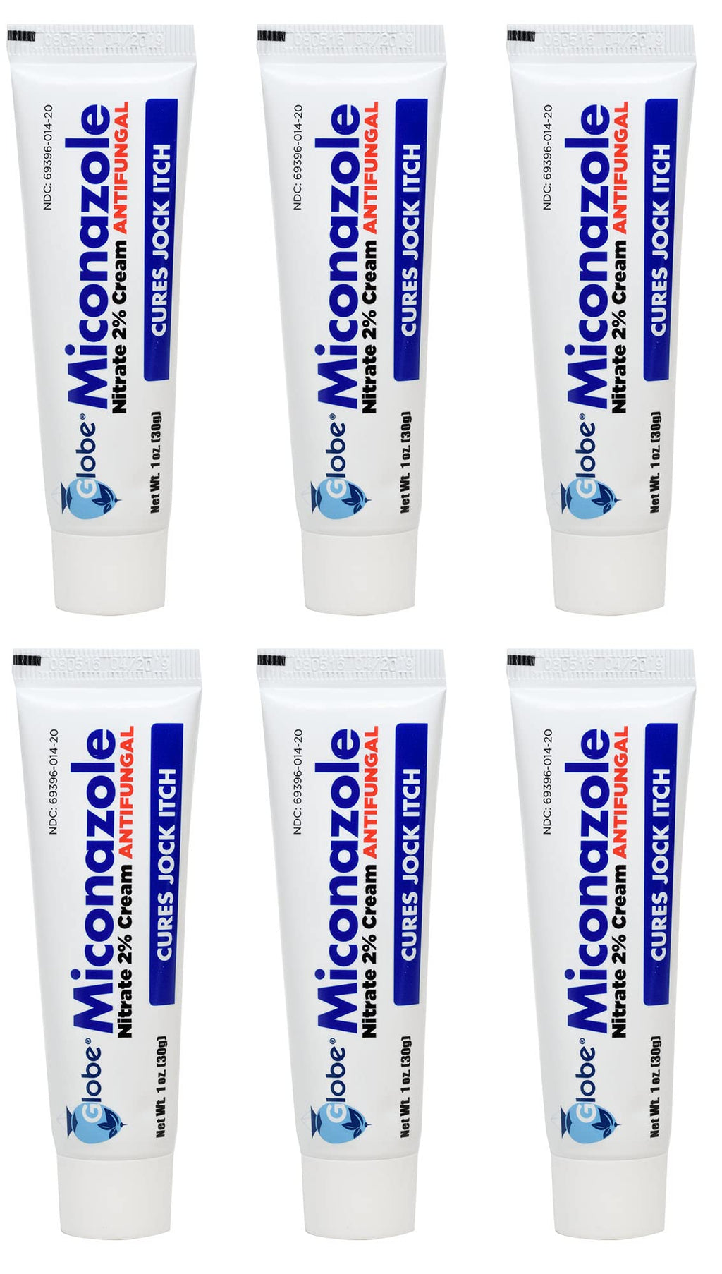 Globe Miconazole 2% Antifungal Cream (6 Pack) – For Athlete’s Foot, Jock Itch & Ringworm