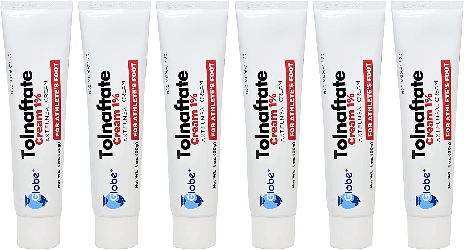 Globe Tolnaftate 1% Cream 6 Pack | Antifungal Treatment for Athlete's Foot & Ringworm | Globe Pharmacy