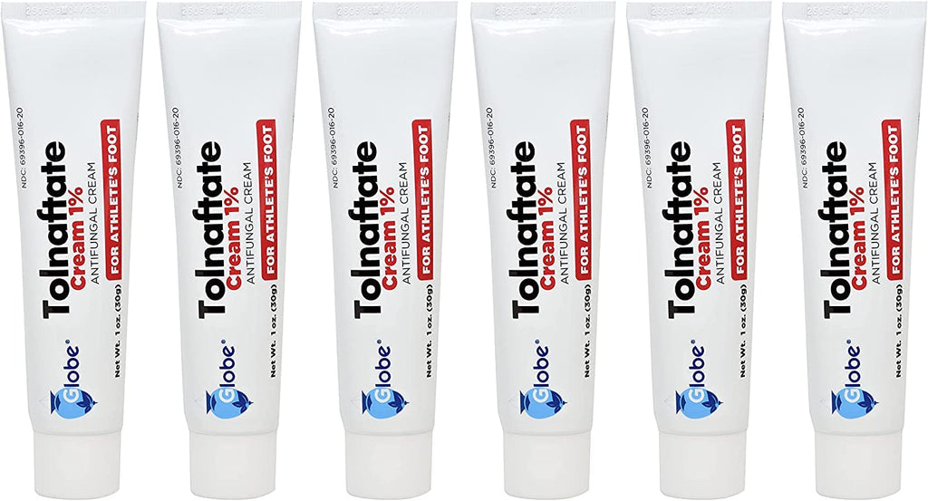 Globe Tolnaftate 1% Cream 6 Pack | Antifungal Treatment for Athlete's Foot & Ringworm | Globe Pharmacy