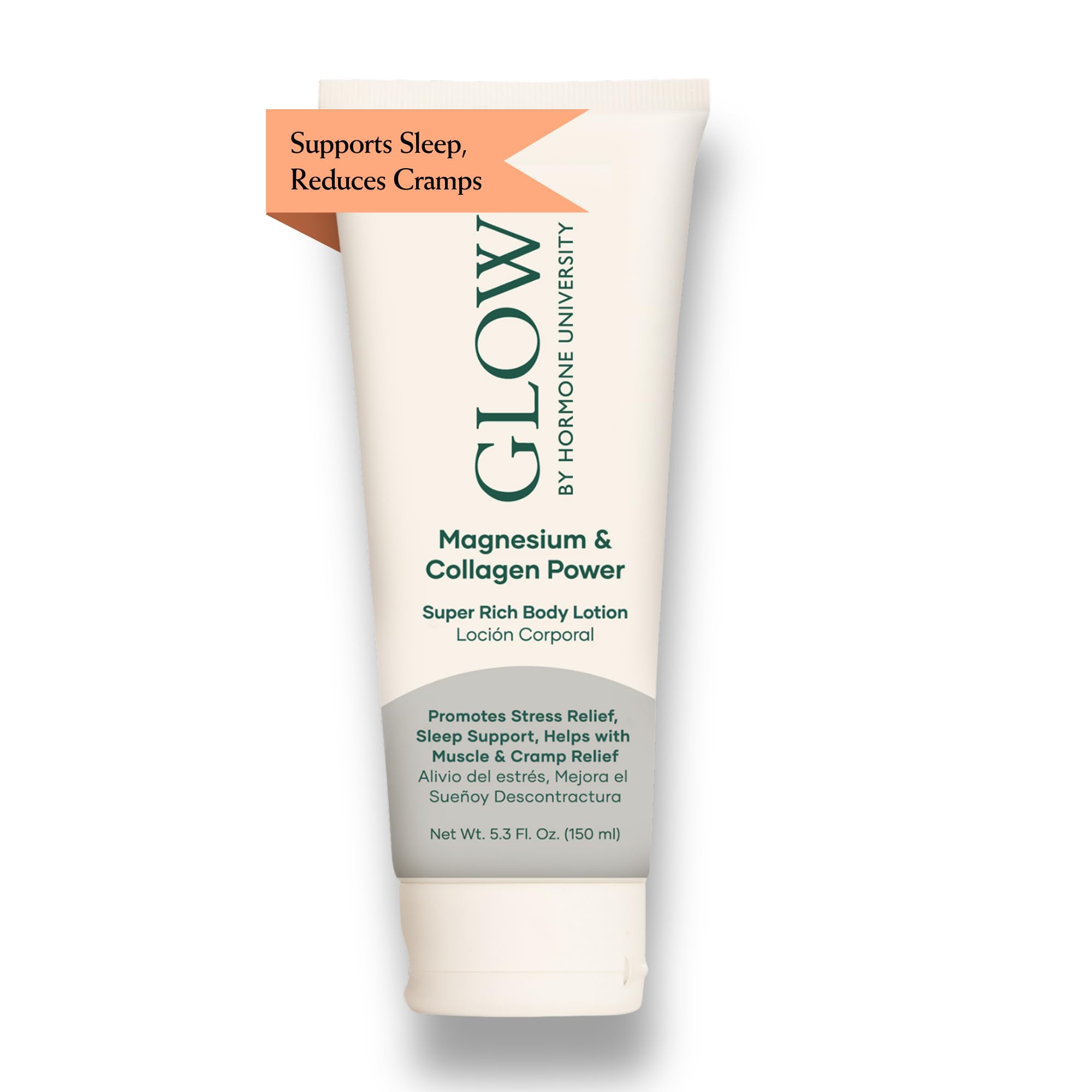 Glow by Hormone University - Magnesium Lotion with Collagen - Magnesium Cream - Bedtime Routine Sleep Lotion - The Highest Concentration of Genuine Zechstein Magnesium Chloride (Pack of 1)