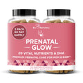 Glow Prenatal Vitamins for Women by Eu Natural – 20-in-1 DHA & Folic Acid, Vegetarian, 120 Capsules