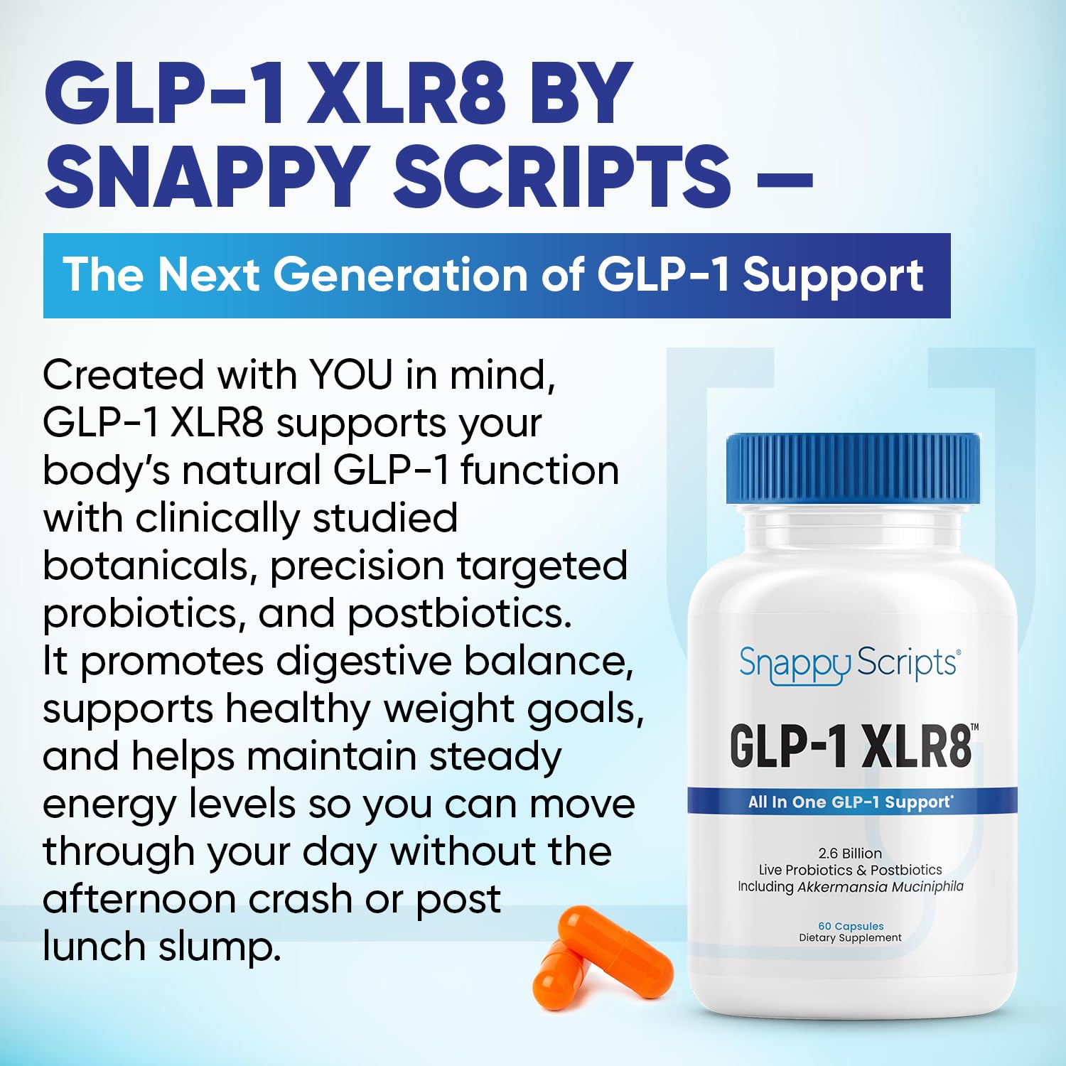 GLP-1 XLR8 Supplement – Weight Loss & Gut Health (180 Capsules)
