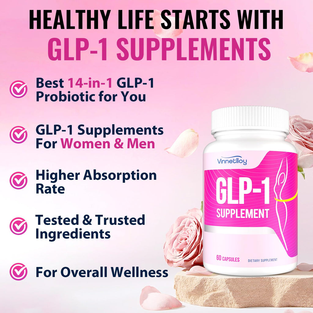 GLP ONE Supplement for Women & Men, GLP ONE Supplements Women, Probiotics with Akkermansia Probiotic, Natural GLP ONE for Immune, Digestion, Gut, GLP ONE Levels and Overall Health, Vegan - 60 Capsules