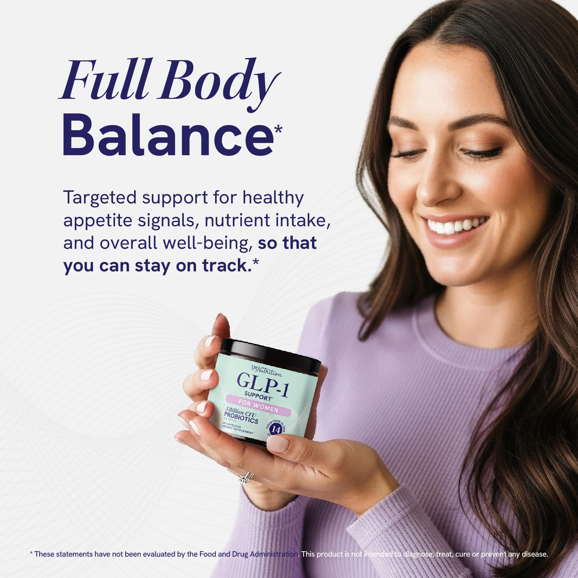 GLP-1 Support for Women | Nutritional Support with Probiotics, Berberine, Cinnamon & More | GLP 1 Supplement for Healthy GLP1 Activity, Digestive Health & Metabolic Balance | Non-GMO | 60 Ct.