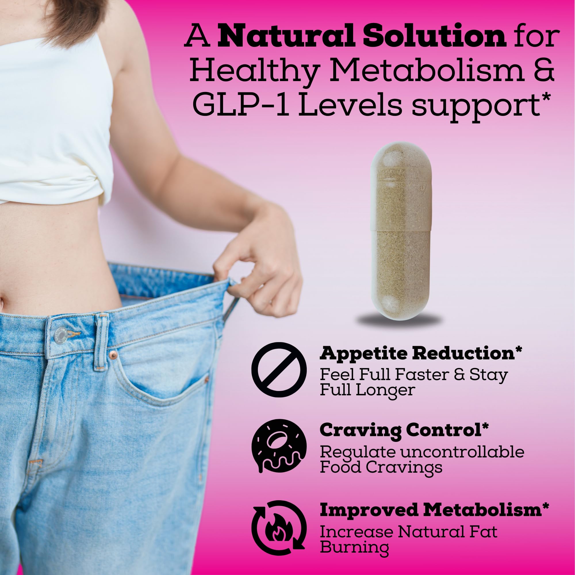 GLP-1 Supplement for Women - 5-in-1 GLP-1 Booster (3260mg per Serving) Metabolism Support