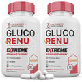 2 Pack Gluco Renu Extreme 1295MG Glyco Support Pills – Advanced Formula with Turmeric, Berberine, Resveratrol