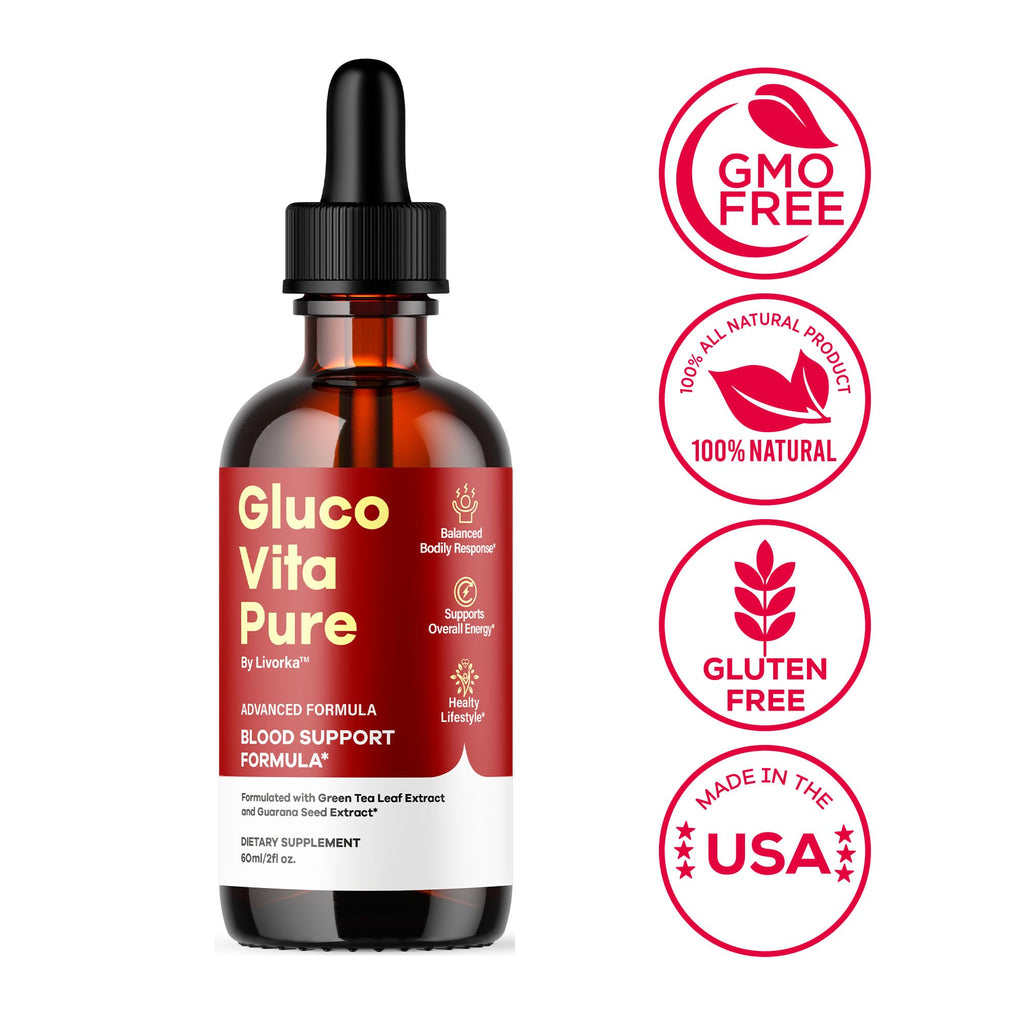 Glucovita Pure Drops – All Natural Gluco Vita Liquid Support (1 Month)