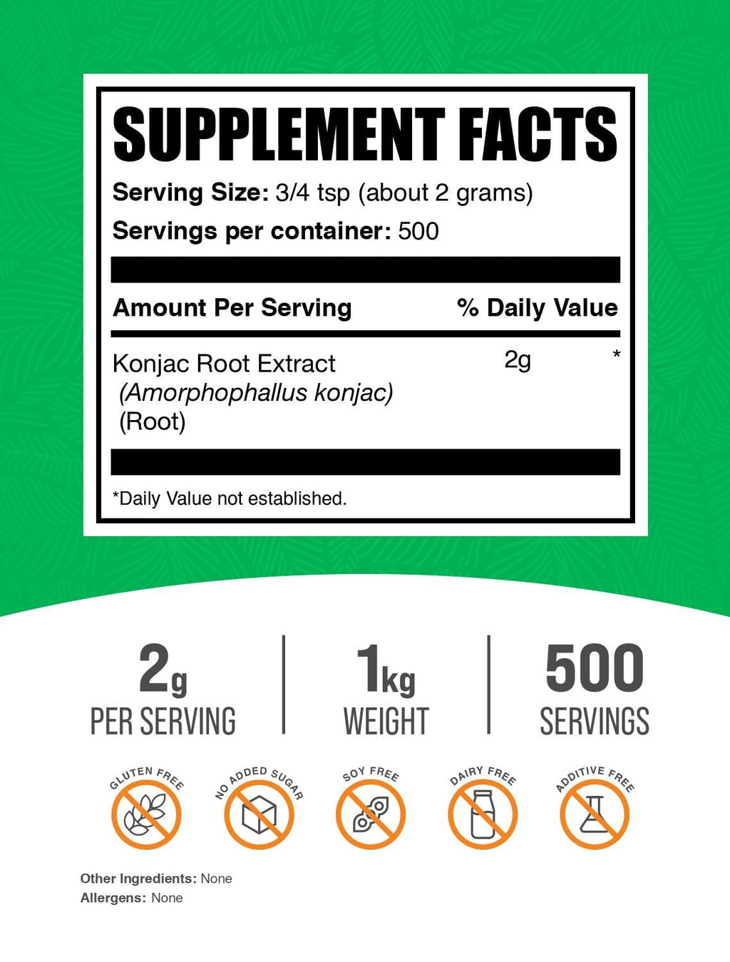 Glucomannan Powder (Konjac Root) - Gluten Free, 2g per Serving | BulkSupplements
