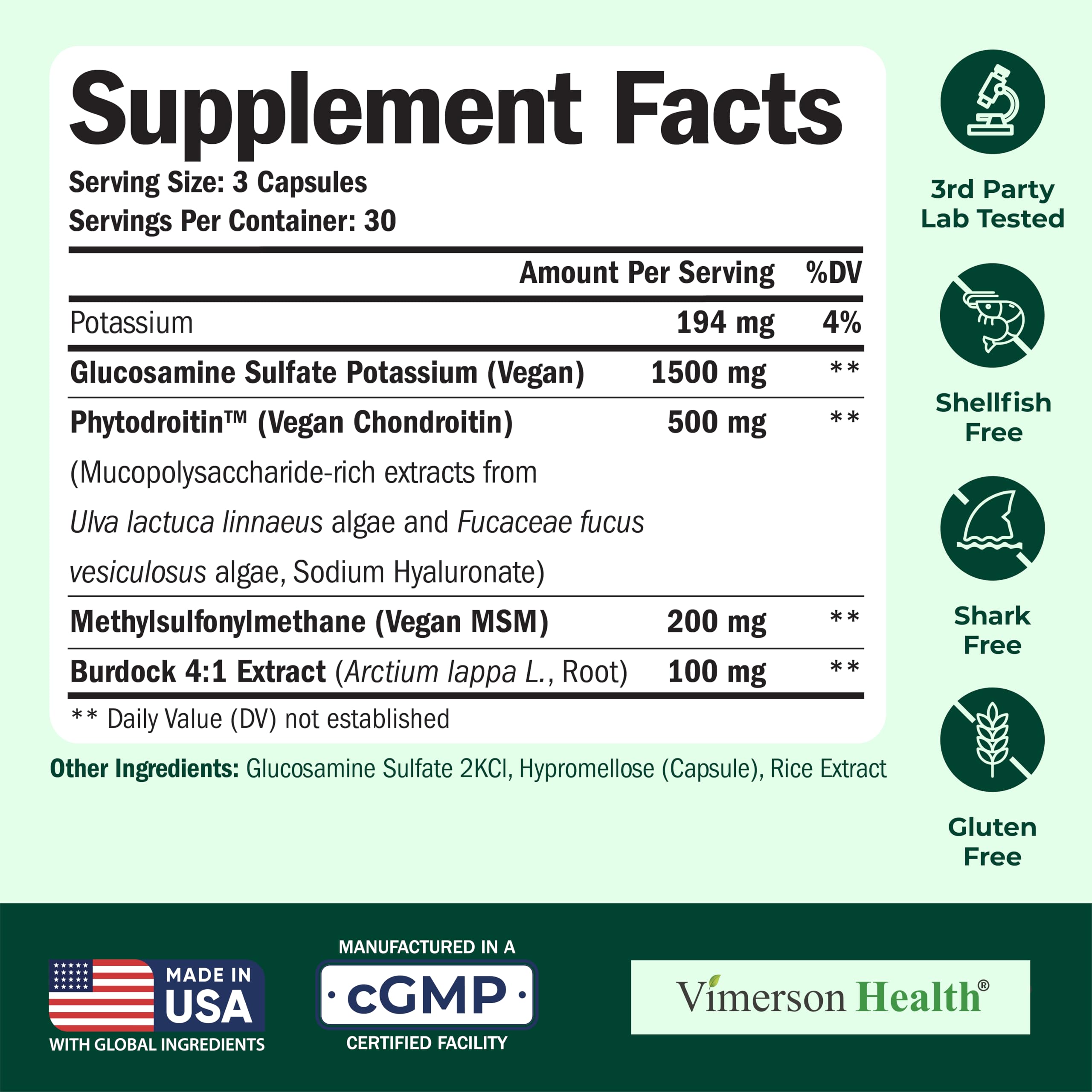 Glucosamine Chondroitin MSM – Vegan Joint Support Supplement (90 Capsules) for Cartilage, Joint Health & Flexibility