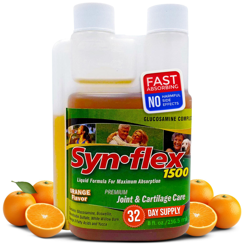 1500mg Liquid Glucosamine & Chondroitin - Orange Flavor - Joint & Cartilage Support (32 Day Supply)