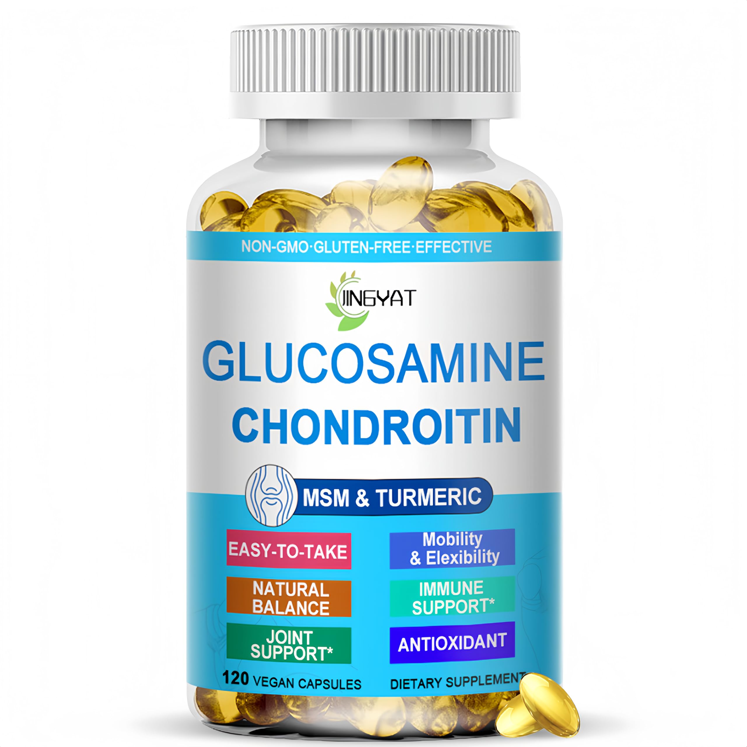 Glucosamine Chondroitin Softgels – High Absorption Joint Support with MSM & Turmeric | 120 Capsules