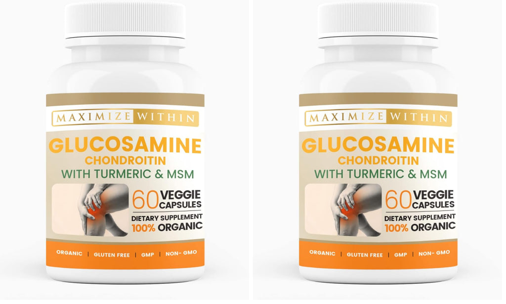 Glucosamine Chondroitin Turmeric MSM for Healthy Joints – 60 Veggie Caps (2-Pack)