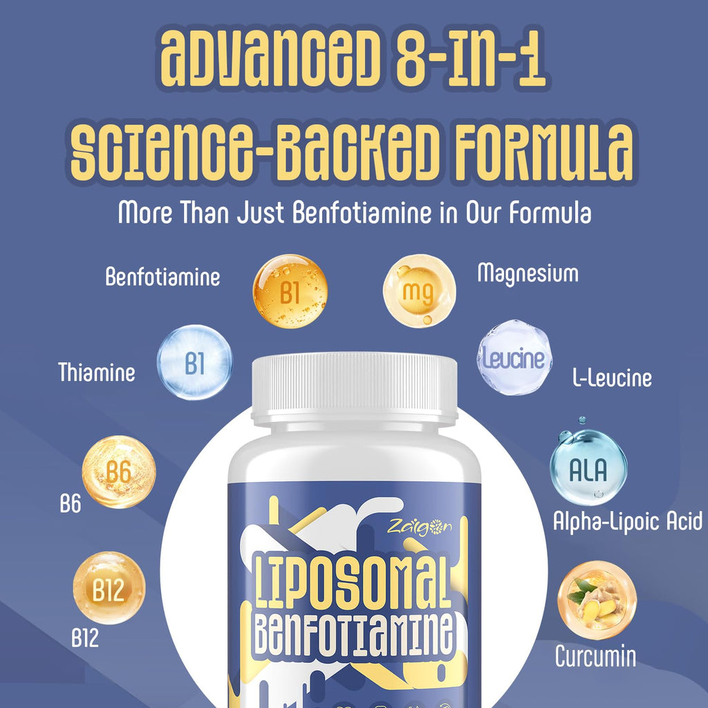 Zaigon Benfotiamine 600mg Vitamin B1 Supplement | Gluten Free