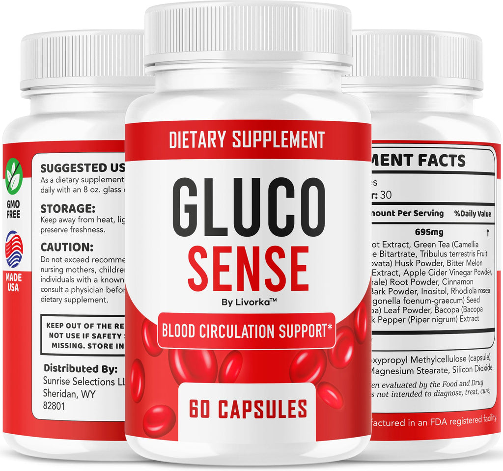 GlucoSense 3-Pack Capsules – Maximum Strength 180 Count