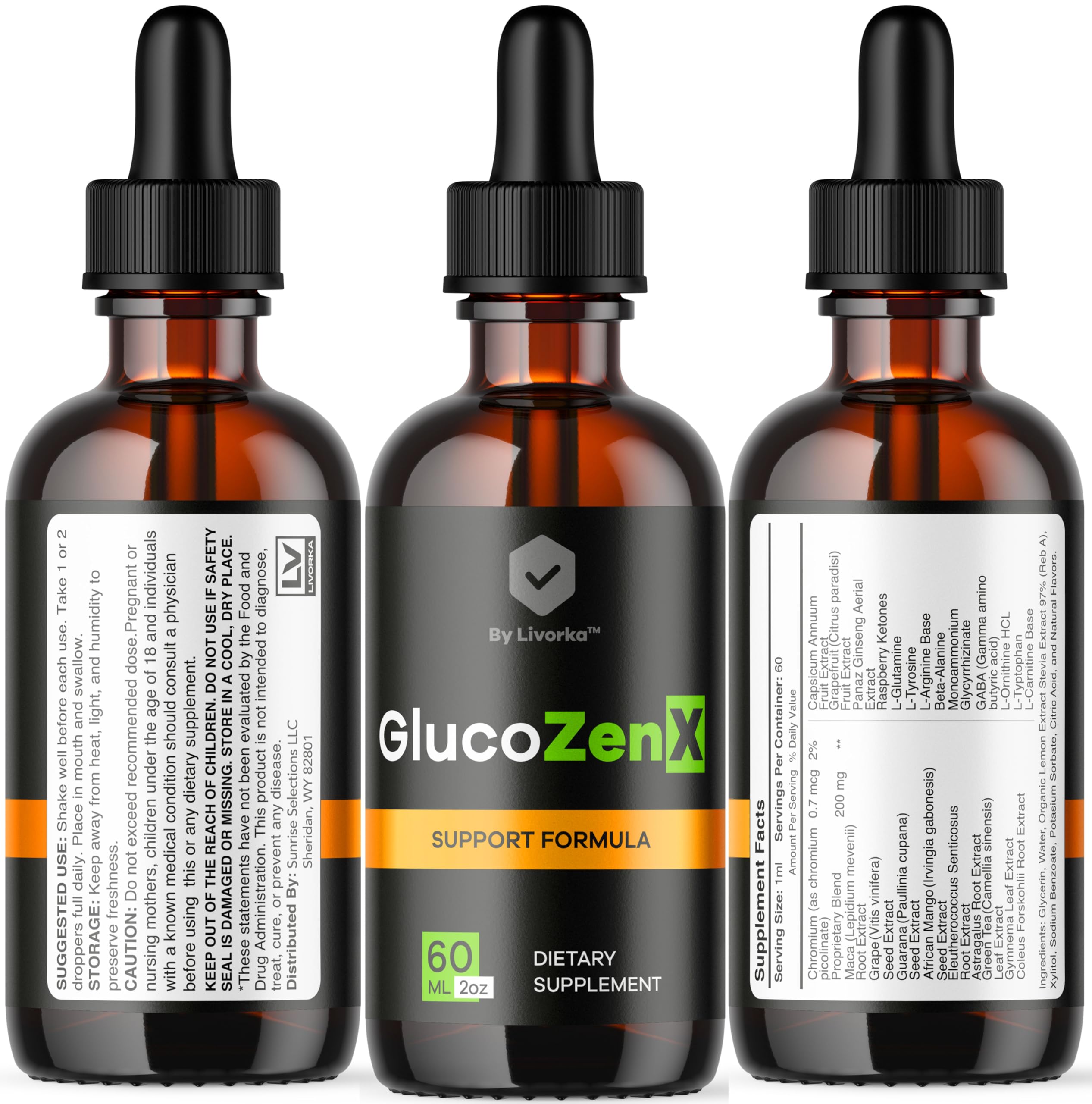 GlucoZenX Drops – Official GlucoZen X Liquid Drops | Premium All-Natural Daily Wellness (1 Month Supply)