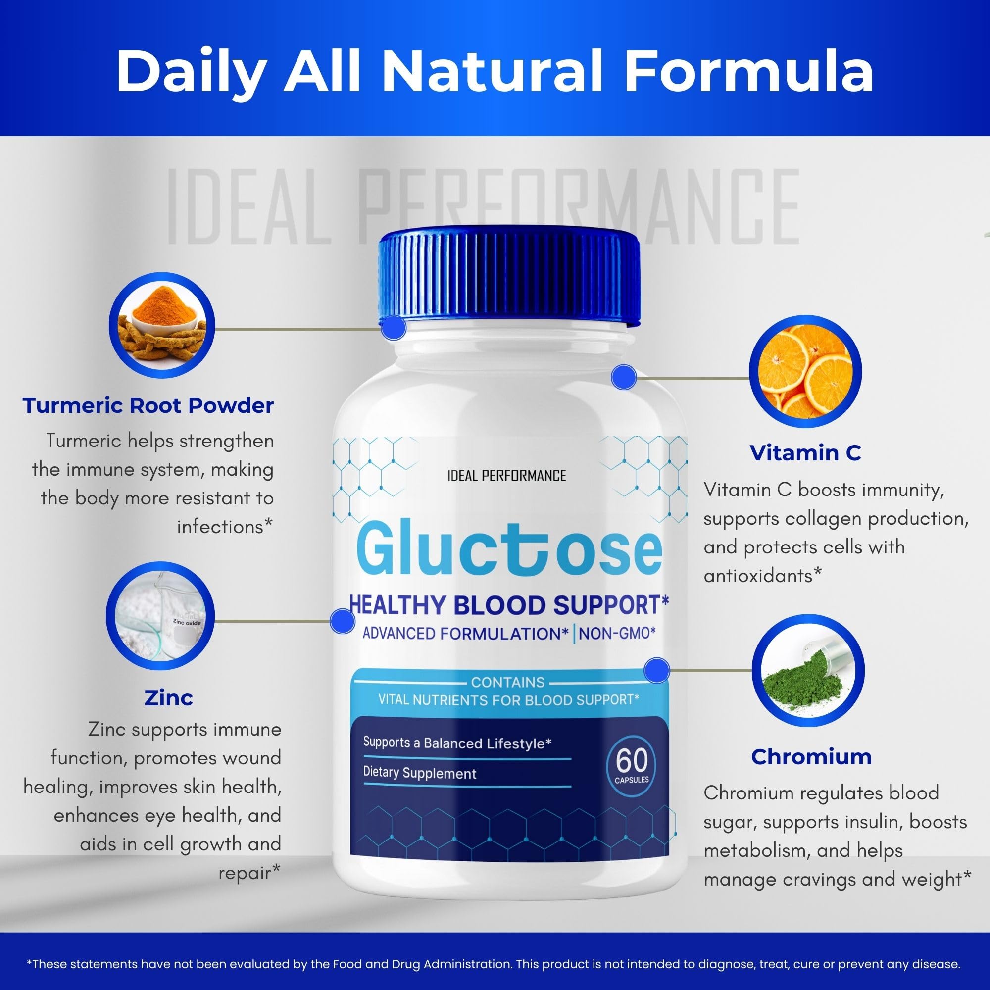 Gluctose Pills – Advanced Blood Support Formula (3 Pack) | Gluc Tose Blood Capsules