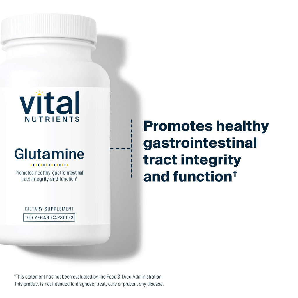 Vital Nutrients Glutamine 3400mg – 90 Capsules | GI Support | Gluten Free | Non-GMO