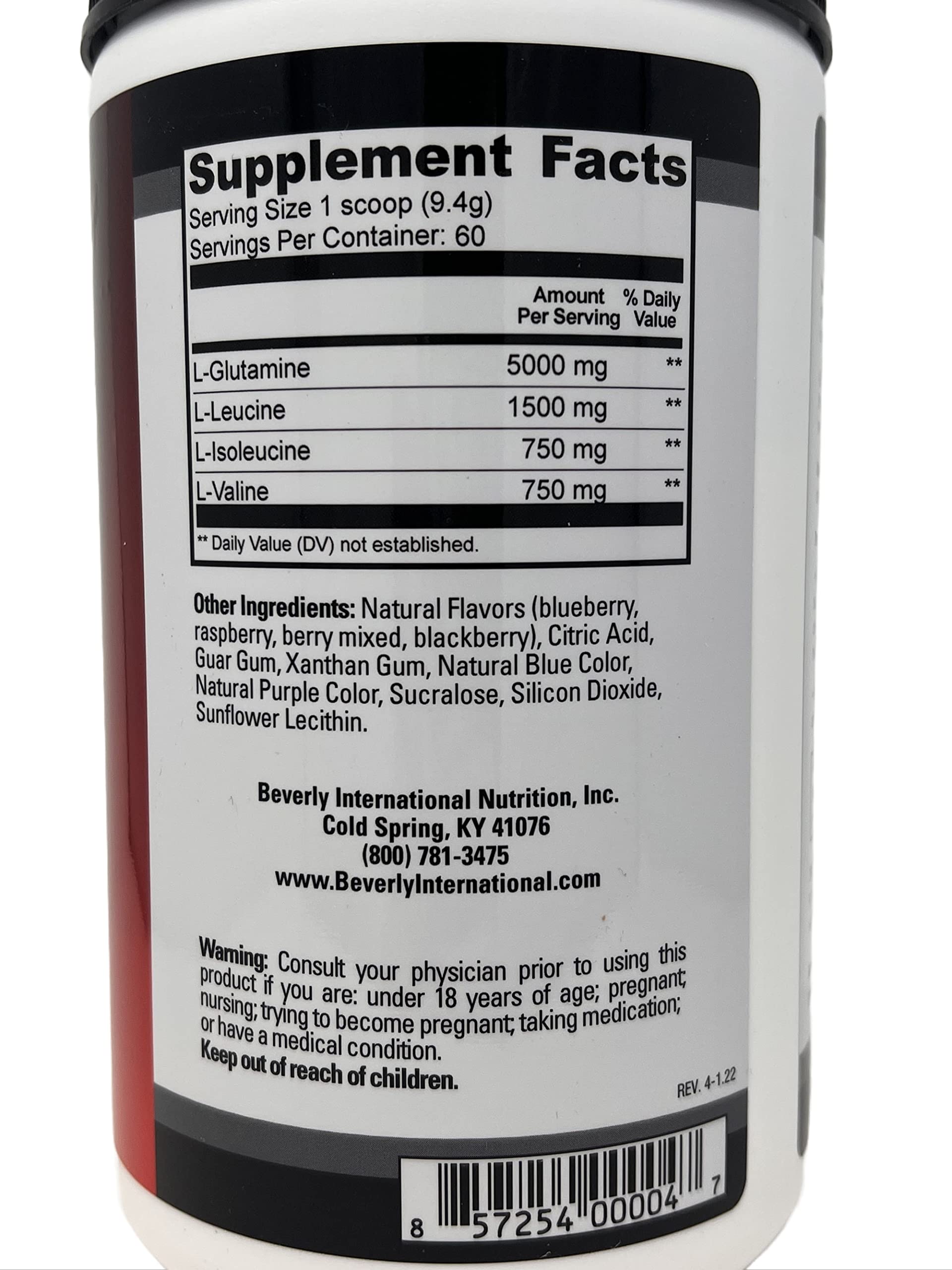 Beverly International Glutamine Select - 60 Servings | Lean Muscle & Recovery