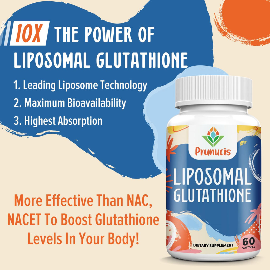 Prunucis 2400mg Liposomal Glutathione with Vitamin C, Milk Thistle & Alpha-Lipoic Acid – 240 Softgels