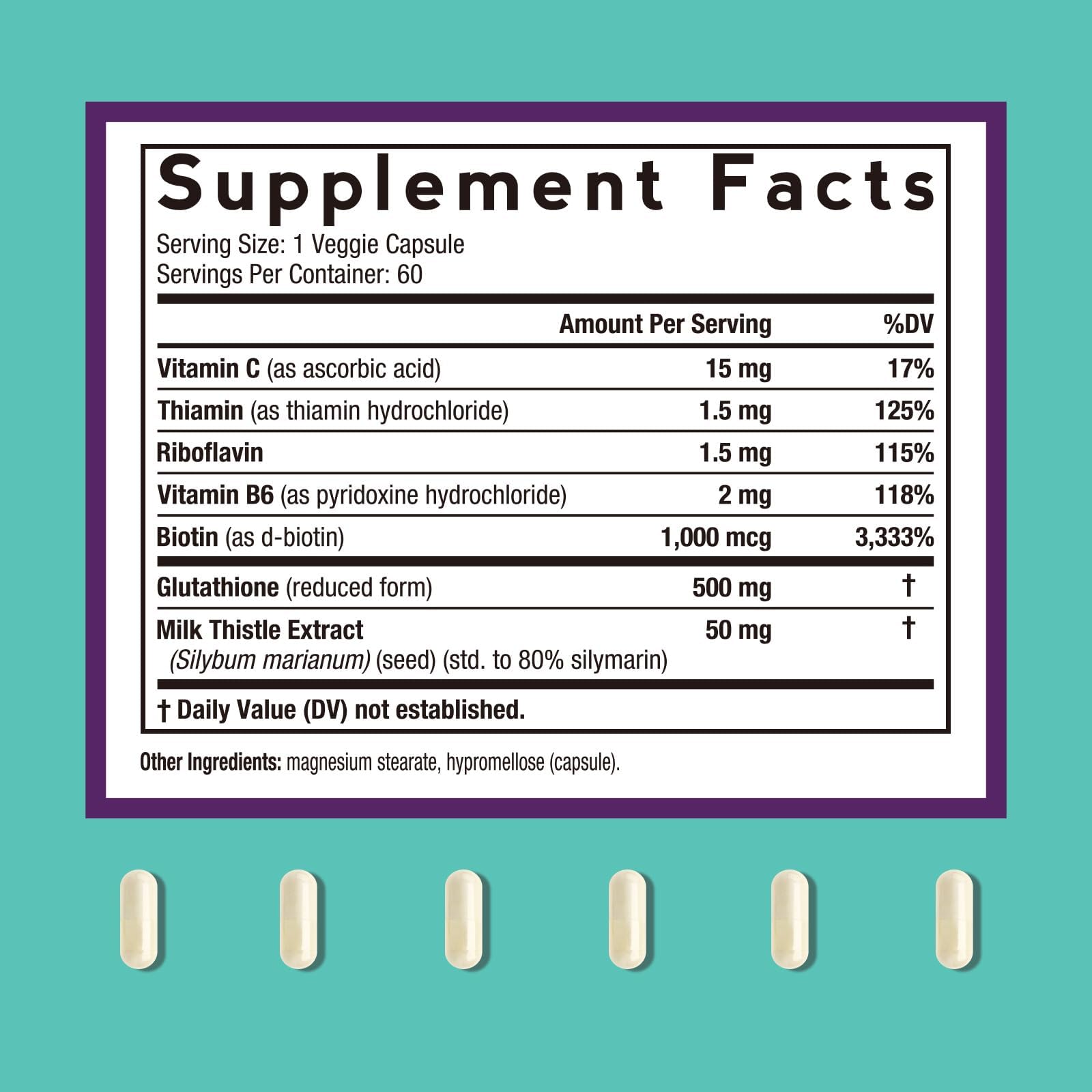 Doctor's Recipes Glutathione 500 mg - 60 Vegan Capsules | Liver & Immune Support