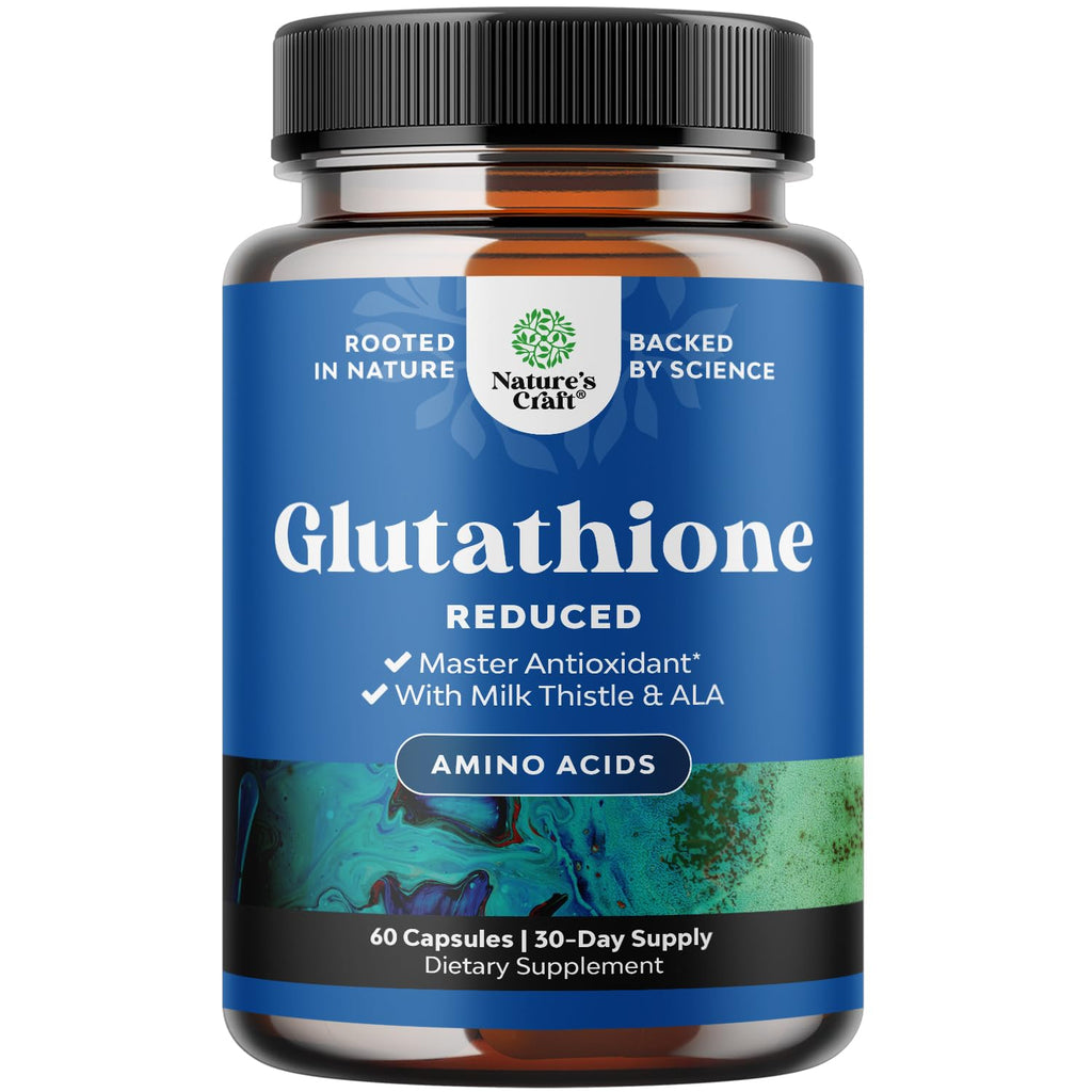 Reduced Glutathione + Milk Thistle 1000mg - Skin Radiance, Liver & Immune Support | 60 Count