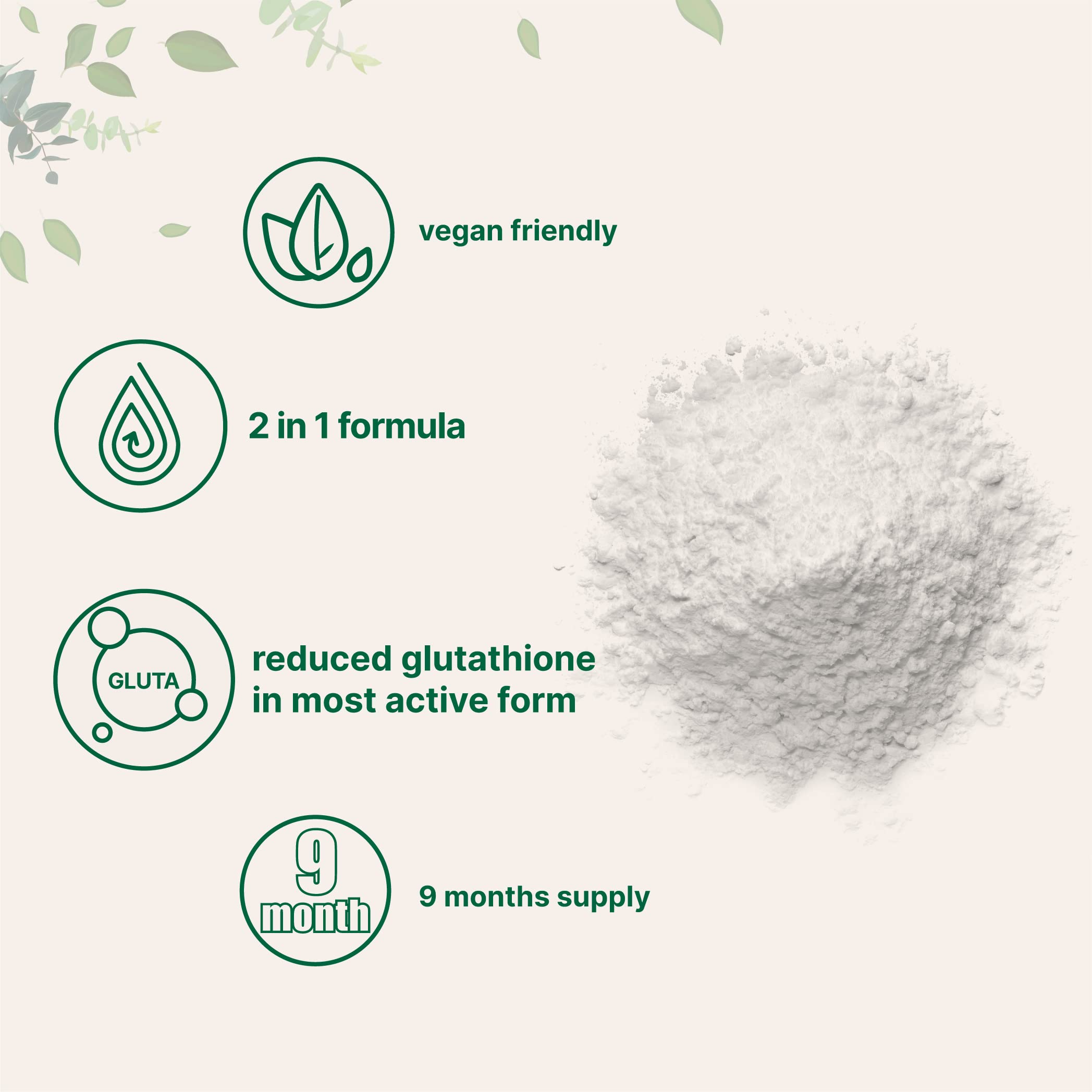 Glutathione Supplement - Reduced Glutathione with Inositol, 5 oz, Vegan